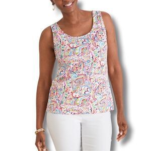 Chico’s Supima Cotton Convertible Printed Tank • Size 0